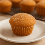 Soft, fluffy cinnamon sugar donut muffins coated in a buttery cinnamon-sugar topping—served warm on a baking tray for a cozy, homemade breakfast treat.