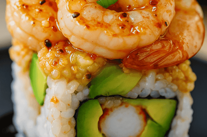 Spicy Shrimp Sushi Stacks (Easy No-Roll Sushi Recipe!)